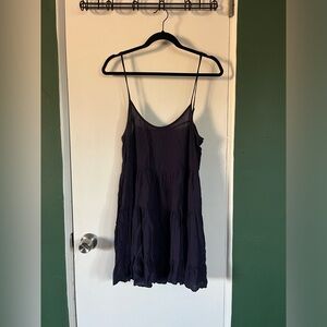 Navy backless tiered dress